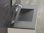 Plan vasque lavabo sur mesure : L 60 à 201 x P 40 à 51 cm, finition lisse mate, 10 couleurs au choix, Anti bactérien, résine Akrytan® teinté dans la masse, Livraison Offerte.